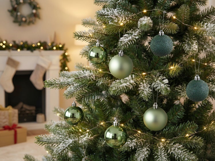 Diagramm von Weihnachtskugeln mit Größenangaben