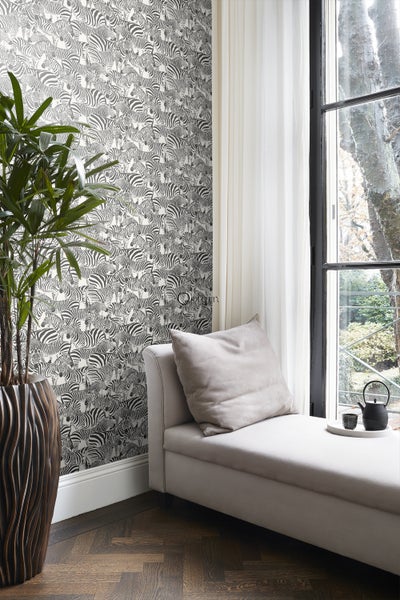 Origin Wallcoverings Tapete Zebras Schwarz und Weiß - 53 cm x 10.05 m - 347453