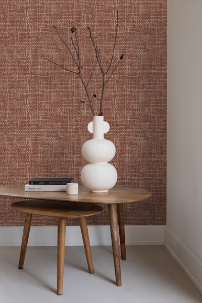 Origin Wallcoverings Tapete Leinen-Optik rotbraun - 50 x 900 cm - 348051
