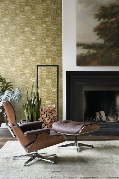 Origin Wallcoverings Tapete Zick-Zack-Mamorstreifen Ockergelb - 53 cm x 10.05 m - 337247