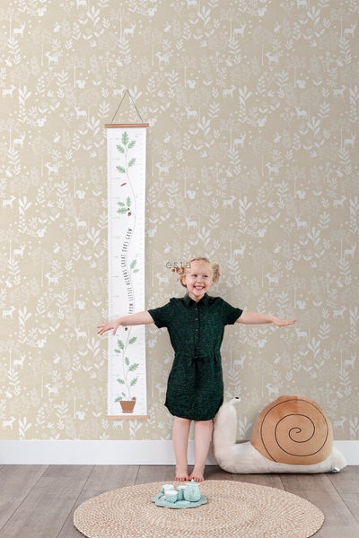 ESTAhome Tapete Wald mit Waldtieren Beige - 53 cm x 10.05 m - 139522