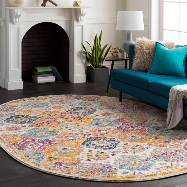 Vintage Orientalischer Ovaler Teppich Mehrfarbig/Orange 200x275 cm INES