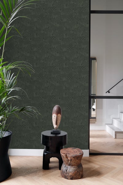 Origin Wallcoverings Tapete Zebras Dunkelgrün - 50 x 900 cm - 347913