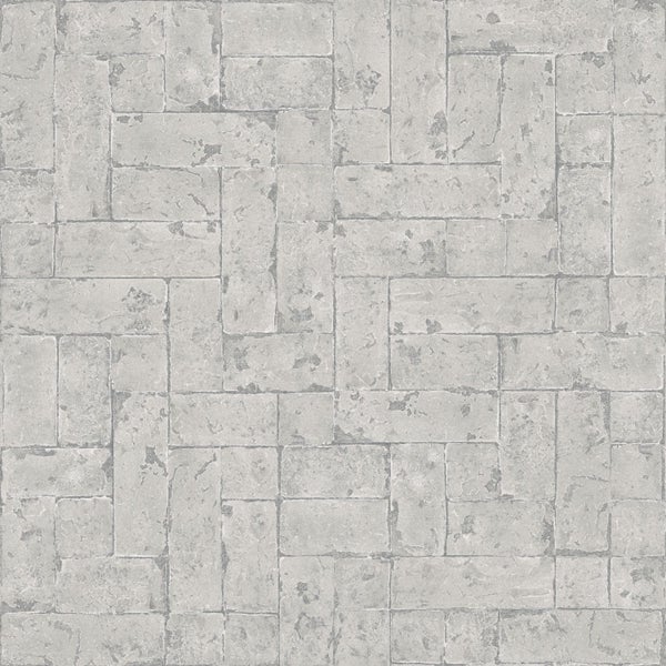 Origin Wallcoverings Tapete Backstein-Optik Hellgrau - 53 cm x 10.05 m - 347570