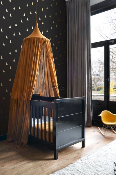 ESTAhome Tapete grafische Dreiecke Schwarz und Gold - 53 cm x 10.05 m - 139123