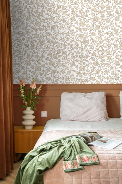 ESTAhome Tapete Blumenmuster Beige - 50 x 900 cm - 131518