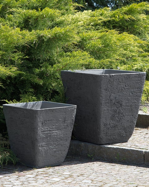 Set mit 2 Blumentöpfen DELOS Stein 49 cm Grau