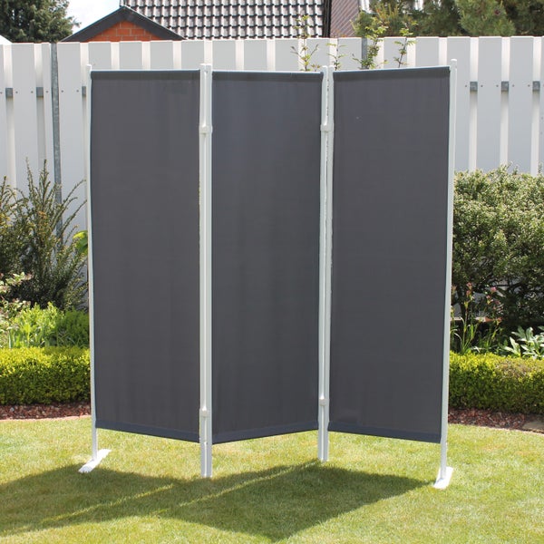 Paravent 3-teilig anthrazit, 165 x 30 x 154 cm