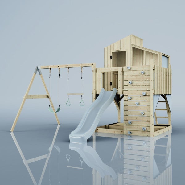 PolarPlay Spielturm Bosse aus Holz in Blau,