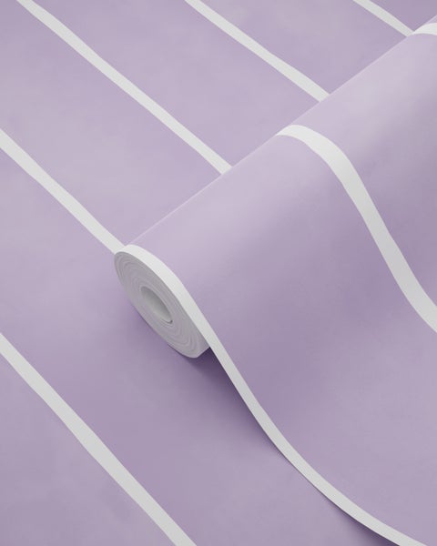 ESTAhome Tapete Streifenmuster Violett und Weiß - 50 x 900 cm - 131310