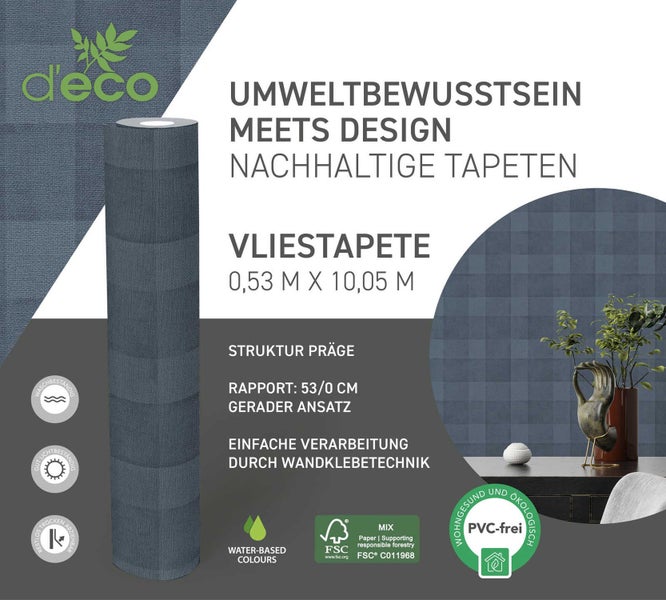 Tapete mit grafischem Karomuster