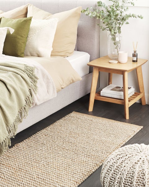 Teppich BANOO Hellbeige 80 x 150 cm Wolle
