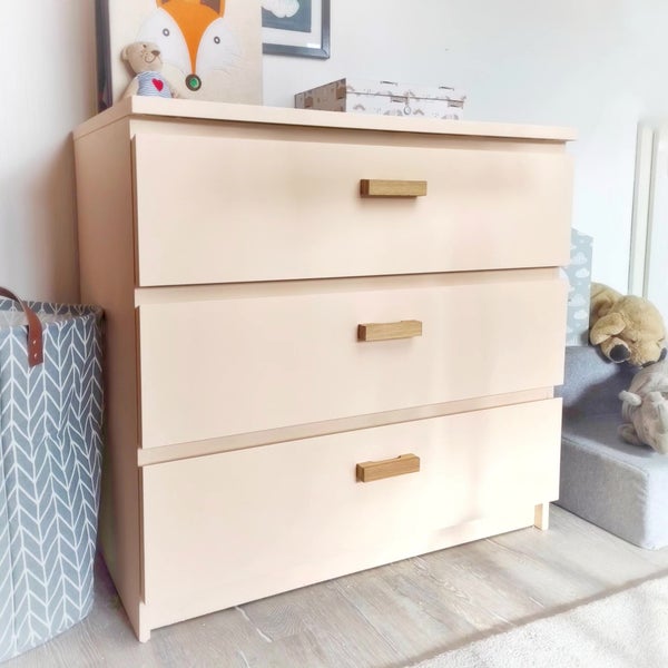 MissPompadour Kreidefarbe für Möbel Apricot und Heiter 750ml - Holzfarbe, Holzlack matt innen - für Kinderzimmer, Möbelfarbe ohne Schleifen - Kreidefarbe für Holz, Metall, Kunststoff - LittlePomp