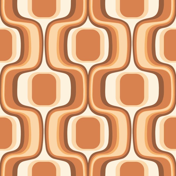 ESTAhome Tapete Retro-Ornamente Terrakotta - 50 x 900 cm - 131585