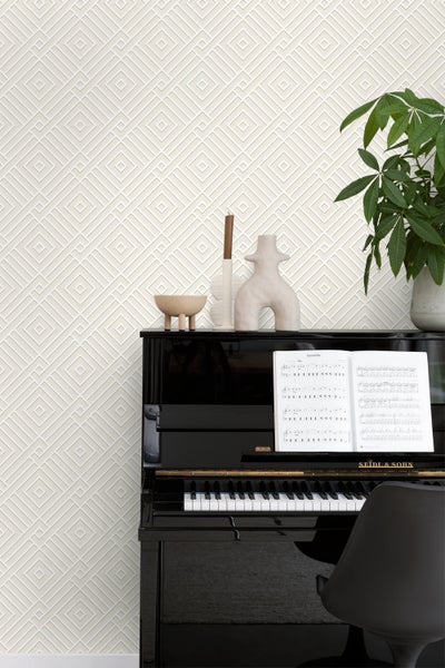 Origin Wallcoverings Tapete 3D grafisches Motiv Weiß - 50 x 900 cm - 347977