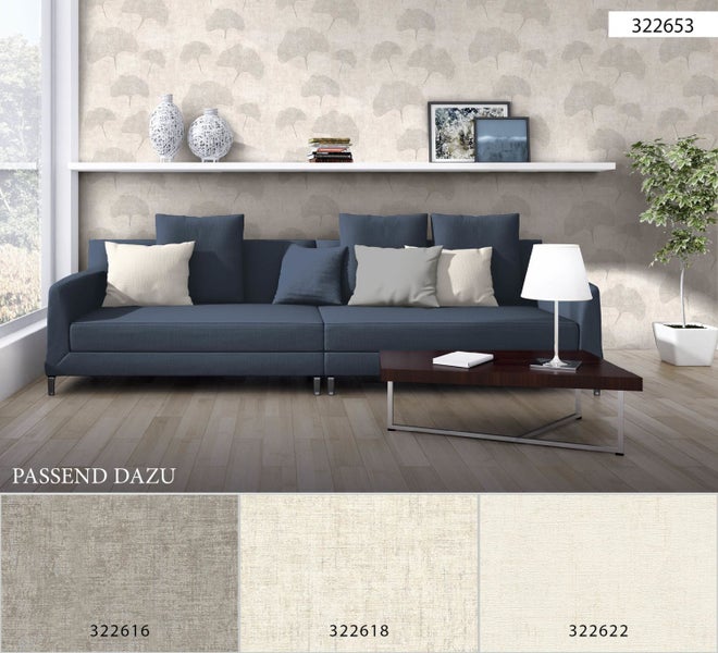 A.S. Création Tapete Ginkgoblätter Sandbeige - 53 cm x 10.05 m - AS-322653
