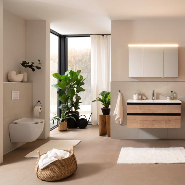 SCHÖNER WOHNEN-Kollektion Wand-WC ANTUS, Weiß, spülrandlose Keramik hänge Toilette, Abgang waagerecht