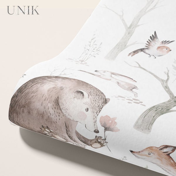 Kindertapete Herbst­wald Tiere 200 x 280 cm