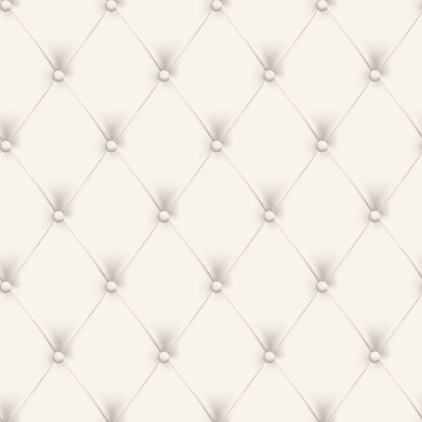 Origin Wallcoverings Tapete kapitoniertes Mustes Weiß und Hellgrau - 53 cm x 10.05 m - 346832