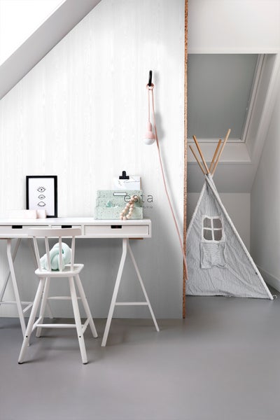 ESTAhome Tapete Holz-Optik Weiß - 53 cm x 10.05 m - 138927