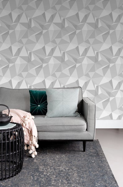 Sanders und Sanders Tapete 3D-Muster Grau - 50 x 900 cm - 935271