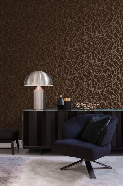 Origin Wallcoverings Tapete Blütenzweige Braun und Bronze - 53 cm x 10.05 m - 345731