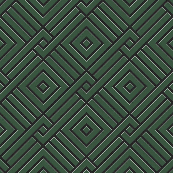 Origin Wallcoverings Tapete 3D grafisches Motiv Dunkelgrün - 50 x 900 cm - 347981