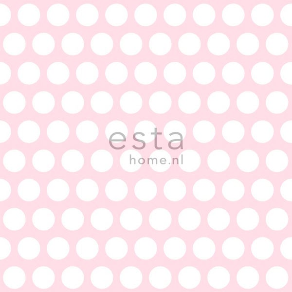 ESTAhome Tapete Punkte Hellrosa - 53 cm x 10.05 m - 138721