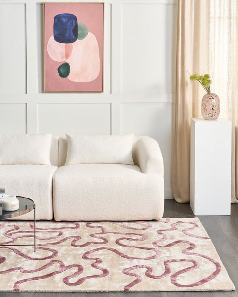 Teppich KAPPAR Beige 160 x 230 cm Viskose