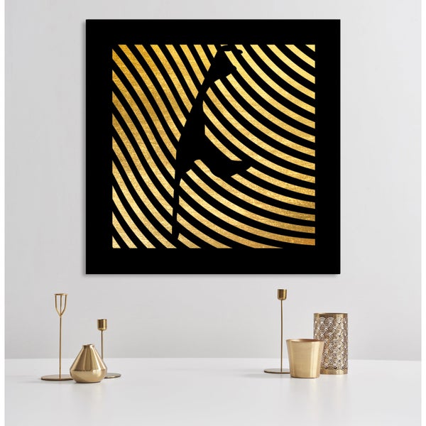 Blattgoldbild | Sylt | Insel | Urlaub | Fernweh | Wandbild mit Blattgold Applikationen| Handarbeit | Deko | AGPB00017_GOLD, Format: 70x70cm