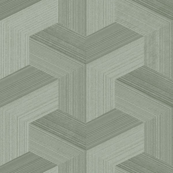 Origin Wallcoverings Tapete 3D-Muster Graugrün - 53 cm x 10.05 m - 347951