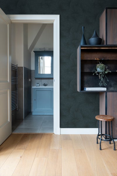 Origin Wallcoverings Tapete 3D Muster Blätter Dunkelblau - 50 x 900 cm - 348012