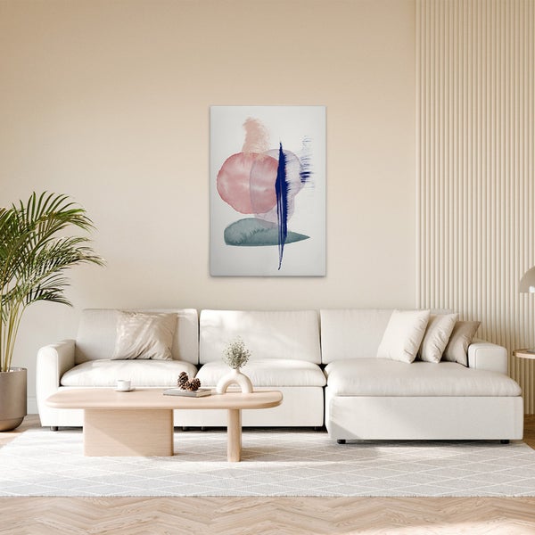 Gemälde mit abstrakten Formen im Wohnzimmer