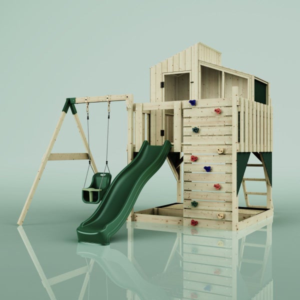 PolarPlay Spielturm Lotta aus Holz in Grün,