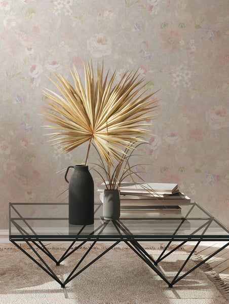 Vliestapete mit Blumenmuster, Rolle 0,53 m x 10,05 m