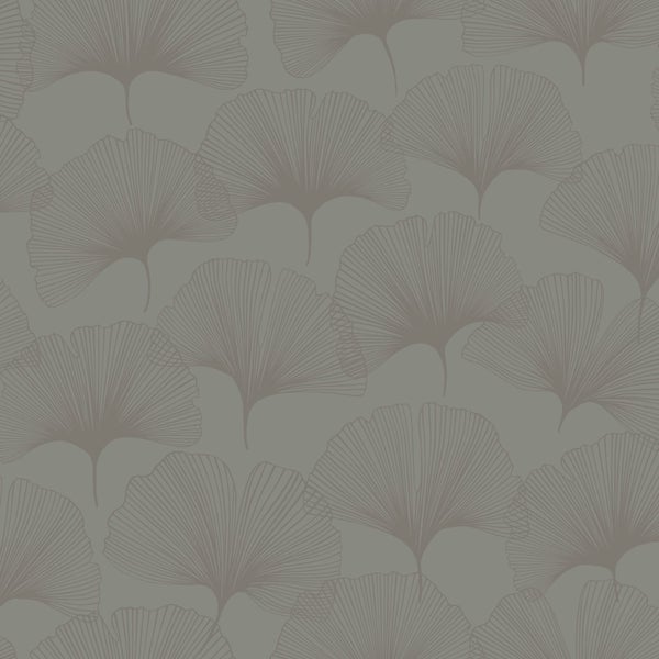 Origin Wallcoverings Tapete Ginkgoblätter Grau - 53 cm x 10.05 m - 347731