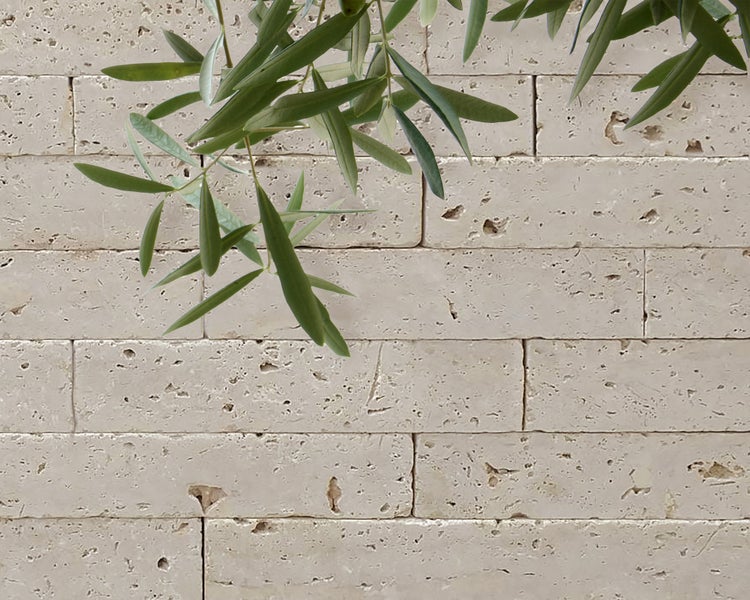 Wohnrausch Naturstein Mauersteine Travertin EXTRA LIGHT, gesägt, getrommelt, beige, L 15-50, B 18-20, H 7,5 cm, 1 qm