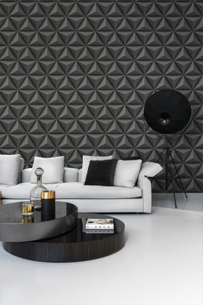 Origin Wallcoverings Tapete 3D-Muster Dunkelgrau - 53 cm x 10.05 m - 347816