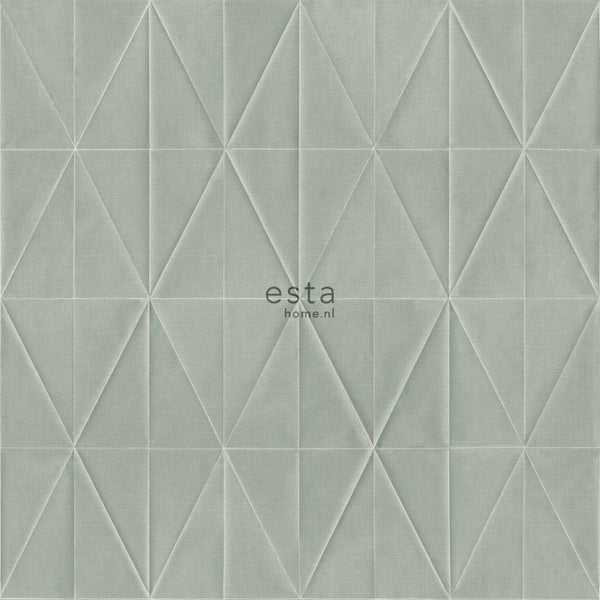 ESTAhome Tapete Origami-Muster Hellgrau - 53 cm x 10.05 m - 148708