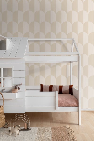 ESTAhome Tapete Art Decó Muster Beige und Sandbraun - 53 cm x 10.05 m - 139991