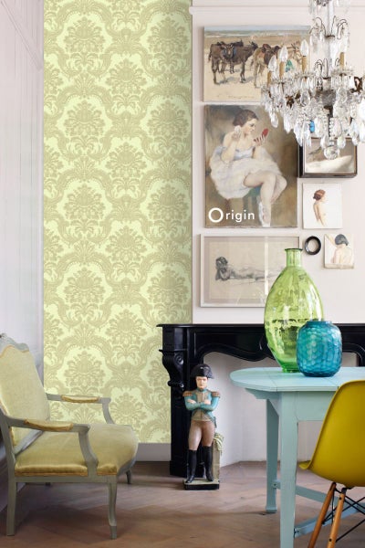Origin Wallcoverings Tapete Ornamente Hellgrün - 53 cm x 10.05 m - 346525