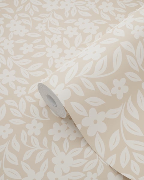 ESTAhome Tapete Blumen Beige - 50 x 900 cm - 131438