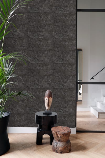 Origin Wallcoverings Tapete Stein-Optik Schwarz - 53 cm x 10.05 m - 347583