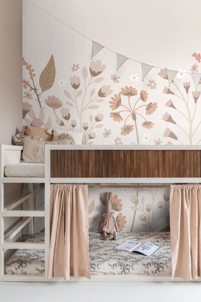 ESTAhome Fototapete Blumen Beige, Terrakotta und Rosa - 2 x 2.79 m - 159410
