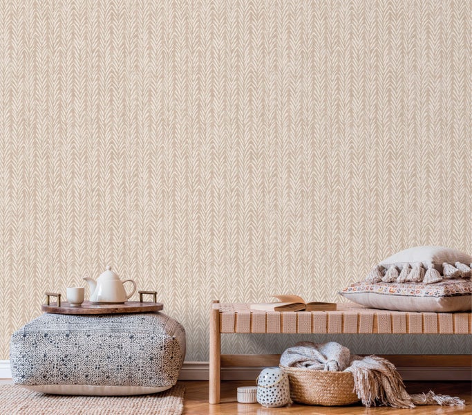 Sanders und Sanders Tapete Zickzack-Motiv Beige - 53 cm x 10 m - 640506