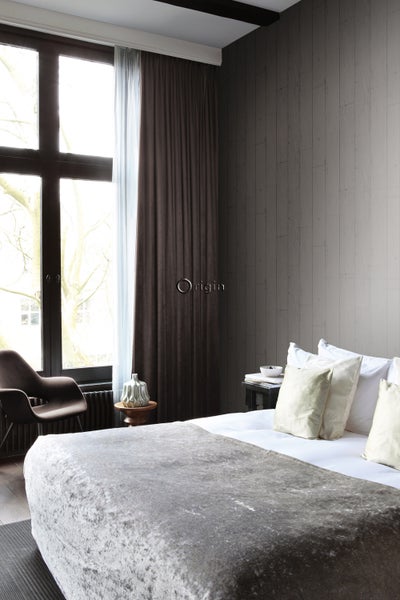 Origin Wallcoverings Tapete Holz-optik Dunkelgrau - 53 cm x 10.05 m - 347552