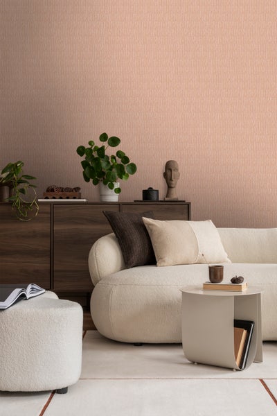 Sanders und Sanders Tapete Uni Pfirsichrosa - 53 cm x 10 m - 640377