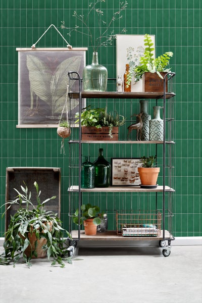 ESTAhome Tapete Fliesenmuster Dunkelgrün - 50 x 900 cm - 131534