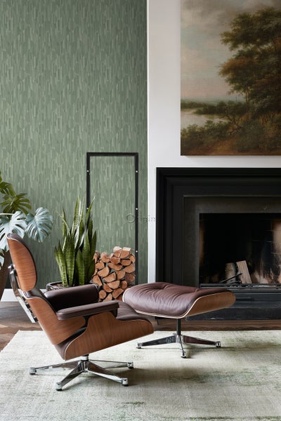 Origin Wallcoverings Tapete 3D Holzoptik Graugrün - 50 x 900 cm - 347868