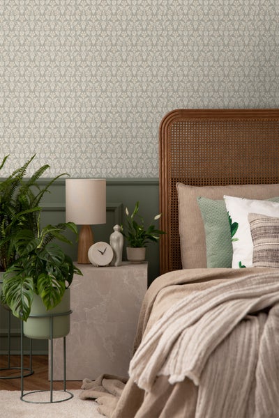 Borastapeter Tapete Blumen Grau - 53 cm x 10.05 m - 660090